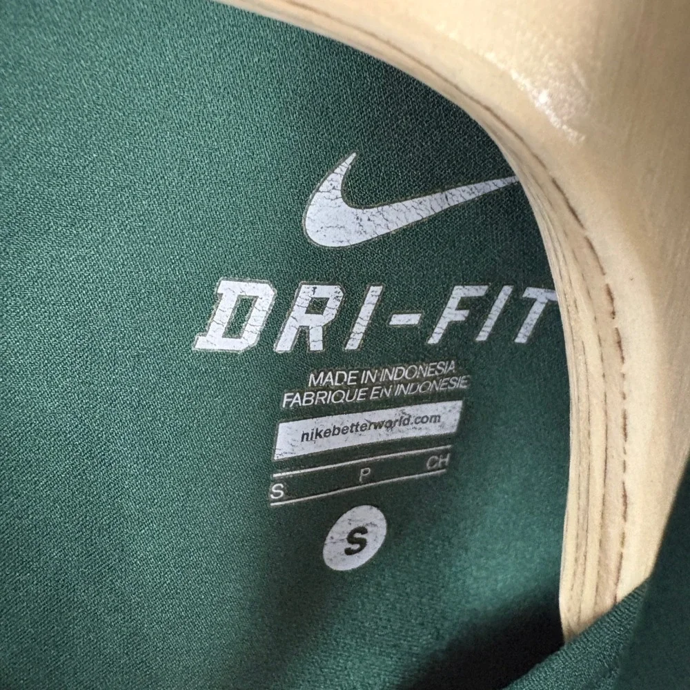 Nike Dri Fit Michigan State Spartans Polo Shirt Green White Mens Small S - Picture 3 of 5